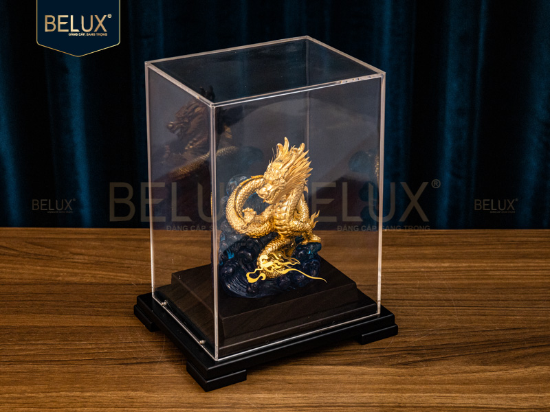 Tượng Thiên Long Cưỡi Bích Vân Dát Vàng 24k